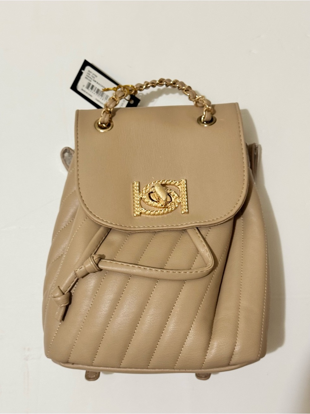 BEBE “Hera” Small Beige Backpack - NWT